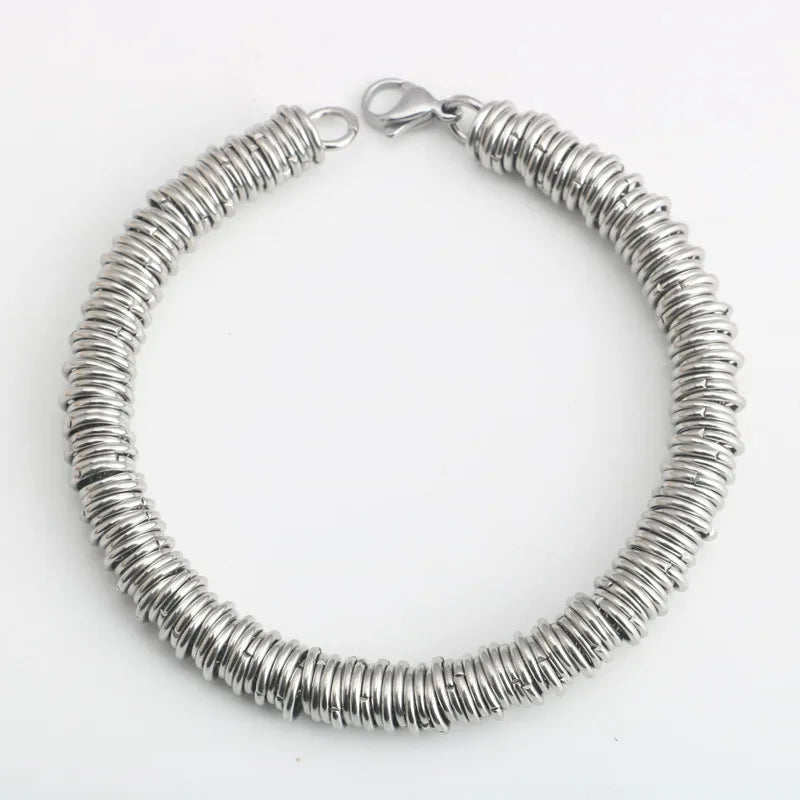 8mm Wide Stainless Steel Women Men Punk Heavy Chunky Link Chain Bracelet