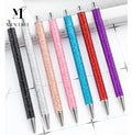 2025 PU Bling Glitter Wrap Ballpoint Resin Epoxy Click Pen Colorful Metal Retractable Pen Bling Gift Ink Pens for Wedding Gift