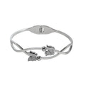 Dropshipping Women Highly Polished Stainless Steel Butterfly Open Bangles