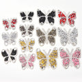 Iron on Resin Crystal Butterfly Applique Strass Motif Hot Fix Animal Shape Rhinestone Patches Diy Kid Clothes T-Shirt Decoration