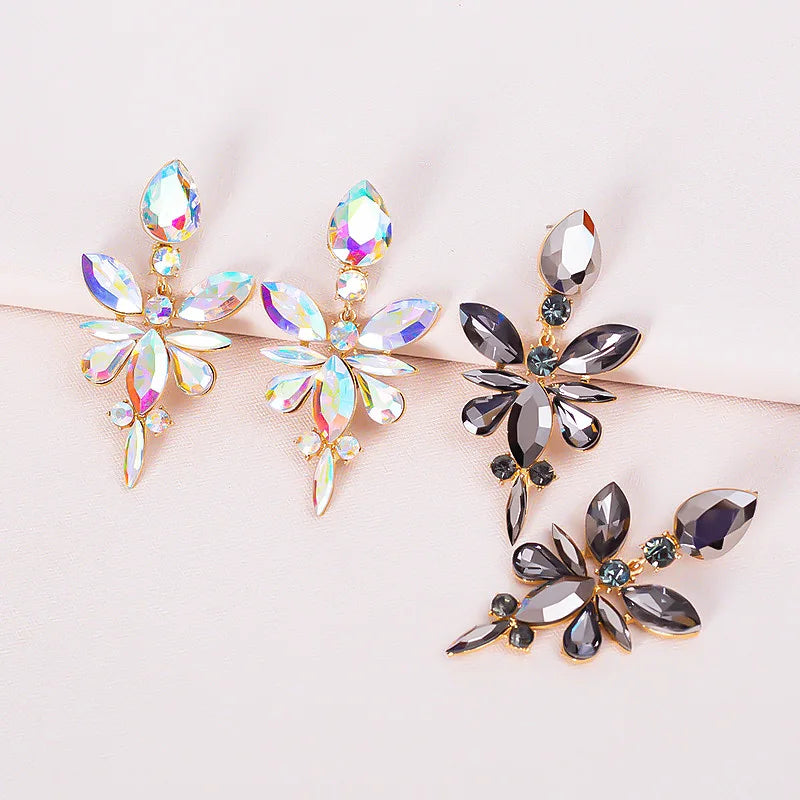 Personality Claw Setting Diamond Butterfly Dangle Earrings Bling Rhinestone Crystal Butterfly Stud Earrings Jewelry