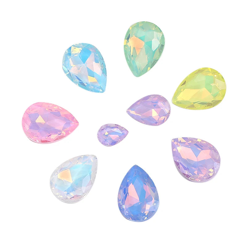 Xichuan Wholesale Piont Back Crystals Rhinestones Drop Shape Bling Loose Strass Nail Art Garment Decoration