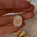 Lateefah Butterfly Pendant Necklace Openable Photo Frame Locket Necklace for Women
