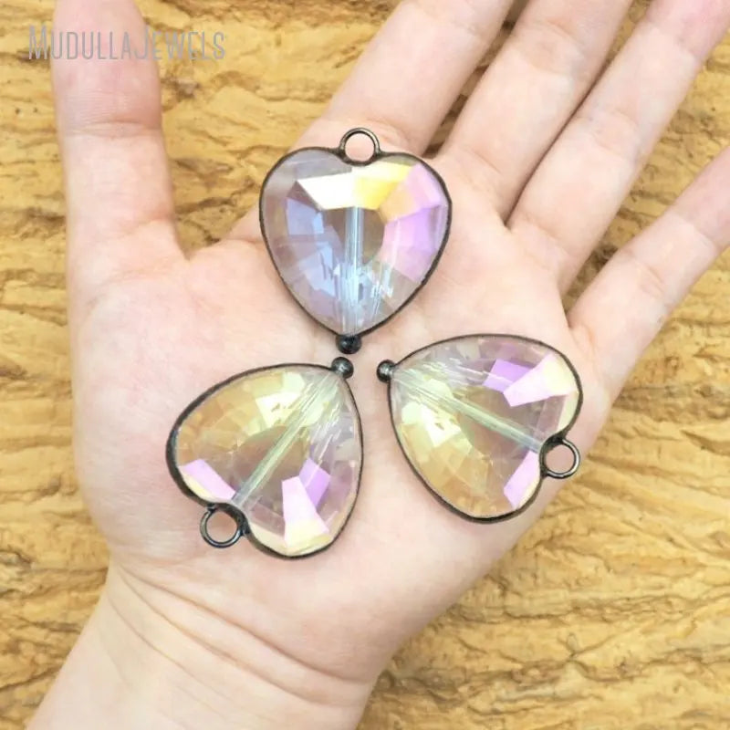 PM50070 Women's Classic Angel Auro Crystal Heart Pendant Wholesale Fashion Jewelry Gunmetal Gunblack Plating Accessories Gift