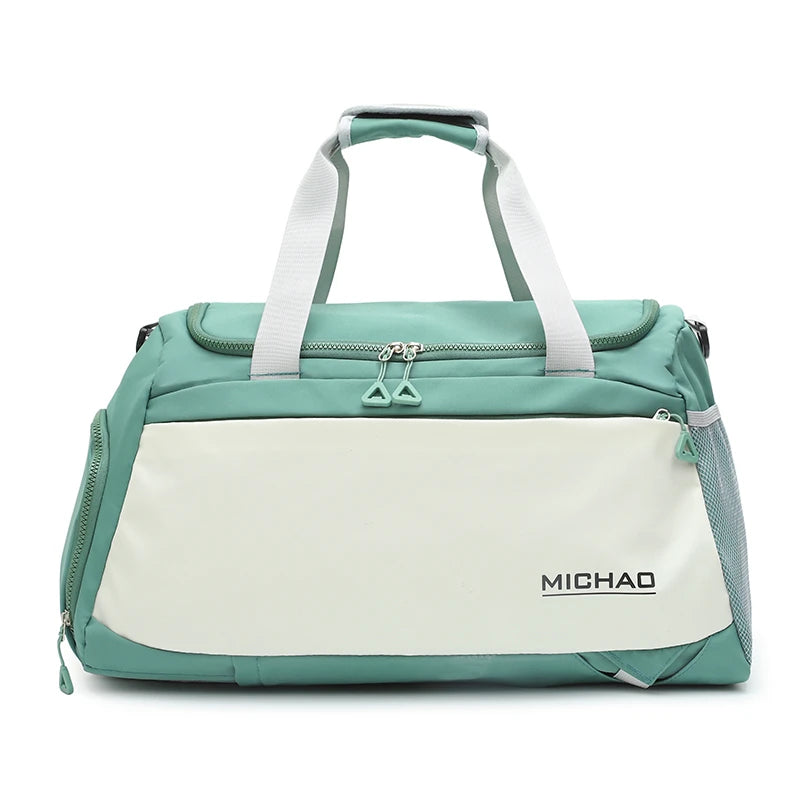 Custom Logo Weekend Tote Duffel Bag Foldable Waterproof Polyester Lining 30-40L Gym Sports Travel for Women Men