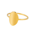 DIY Jewelry Custom Signet Women's Oval Blank Ring Gold Plated Silver Plated Stainless Steel Fashion Personalized Trendy Ring