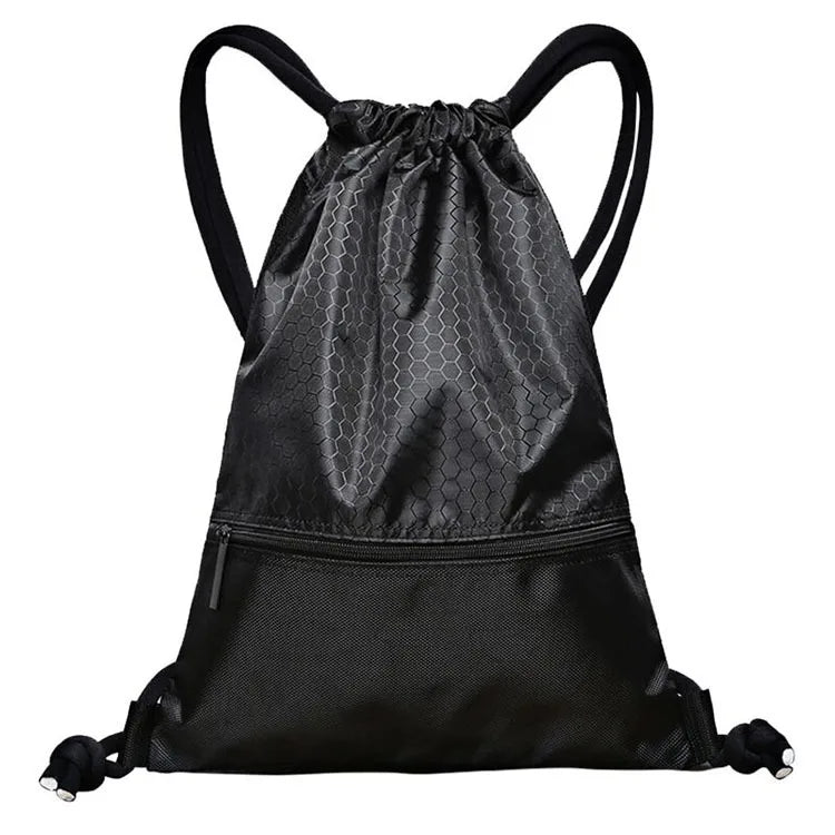 Private Label Reversible Luxury Nylon Drawstring Backpack Custom Logo Cinch Bag Polyester Lining Sport Style Outdoor Packaging