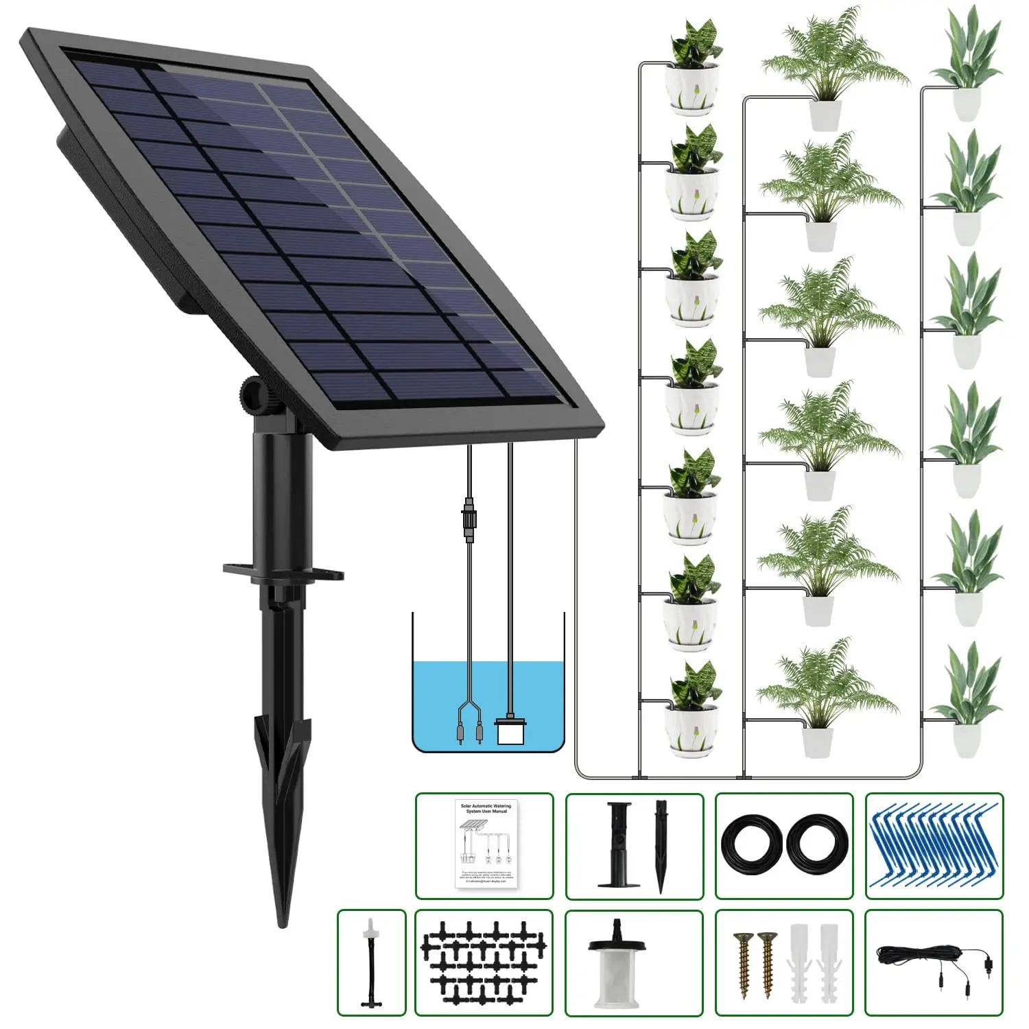 BSV Drip Irrigation System Solar Powered Automatic Drip Irrigation Kit for Plants Watering System for Garden Drip Irrigation Kit