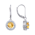 Abiding Hot Selling 925 Sterling Silver Fashion Jewelry Natural Citrine Earring