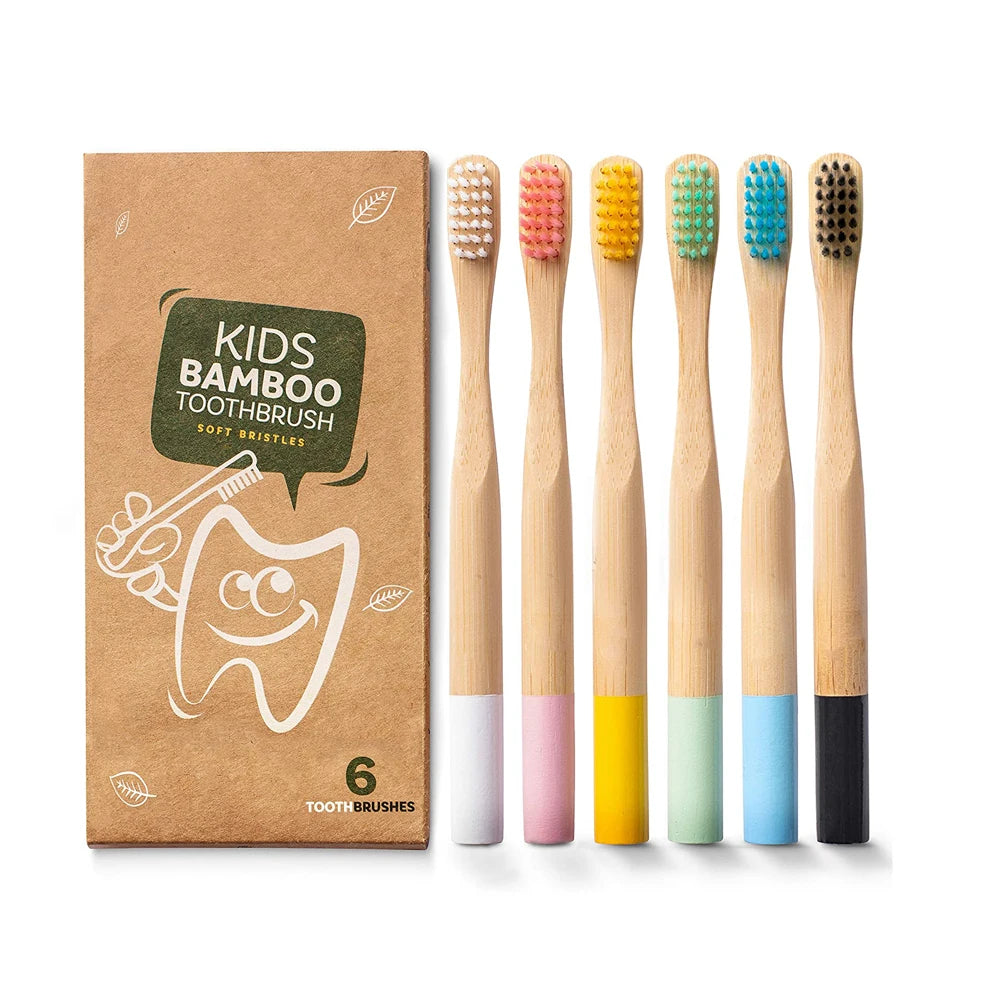 Eco-Friendly Soft Bristle Kids  Toothbrush Biodegradable Wooden Toothbrush for Toddlers Home Use
