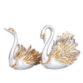 Factory Manufacturer Custom Wholesale Artistic Hand-painted Love Style Animal Pattern Polyresin Swan Statues Customizable