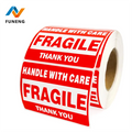 Manufacturer Wholesale Low Price Fragile Warning Label Waterproof Strong Stick Express Parcel Transport Sticker Roll