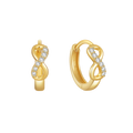 Fashion Jewelry 925 Sterling Silver Earrings Geometric Figure Number Eight Diamond Zircon Gold Plated Hoop Earrings Women