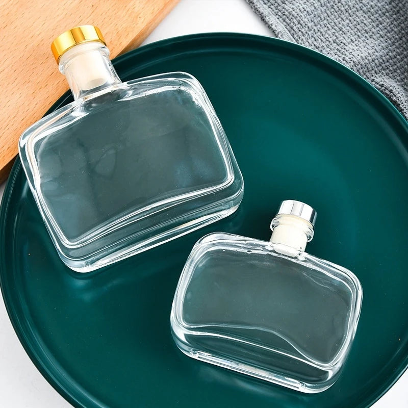 In Stock Flat Reed Diffuser Glass Bottle 100ml 200ml 330ml  Aroma Glass Bottle