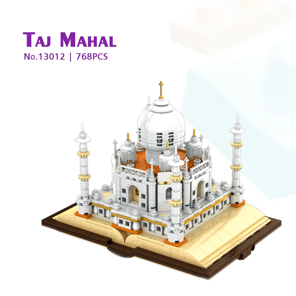 MJI 13012 Taj Mahal Magic Book Castle 768pcs Assembled Puzzle Building Block Set Model Toy Small Particles Kids Toy Gift