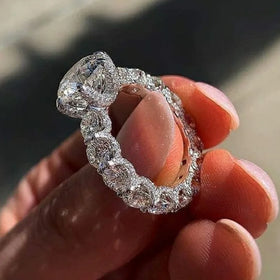 Minimalist Women's Ring with Floral Symbolism and Simulated Diamond Copper Setting with Cubic Zirconia Hot-selling Jewelry