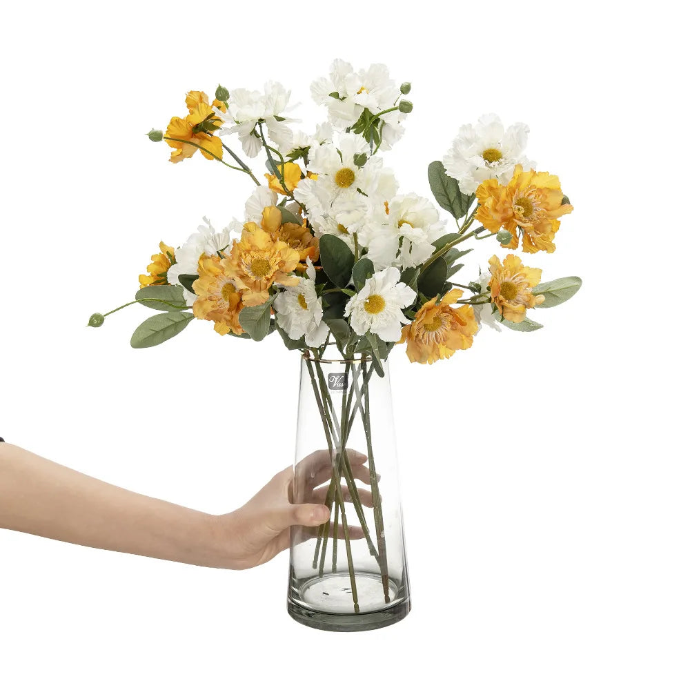 A-1269 New Style 50cm White Red Silk Fake Flower Chrysanthemum Artificial Flower