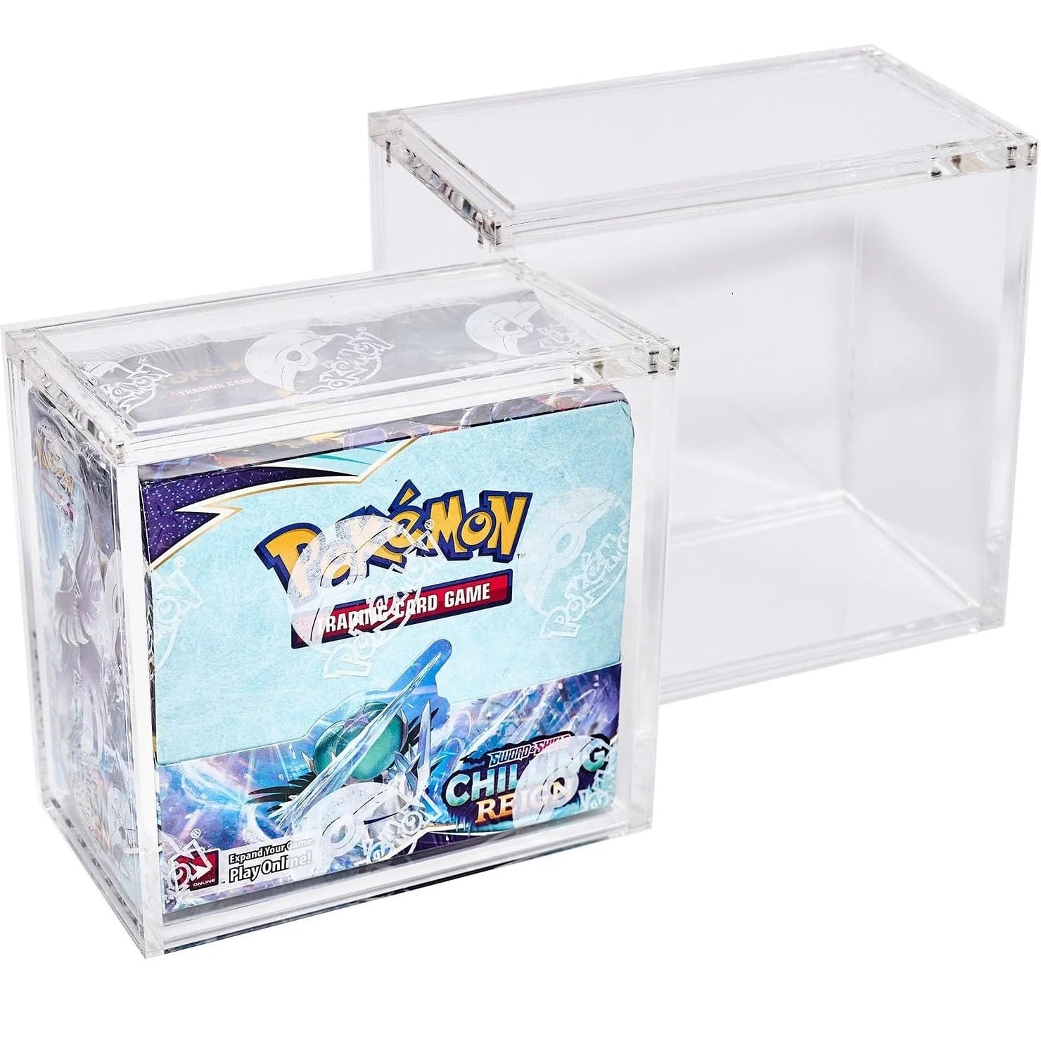 Customized Modern Eco-Friendly Clear Acrylic Display Case for Booster Box with 5+8mm Premium 8 Magnetic Top Home Desktop