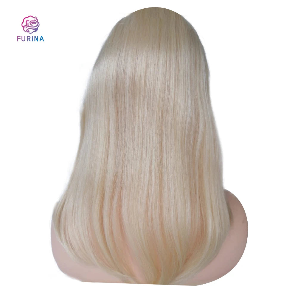 Furina European 613 Platinum Blonde 5.5"x6" Daily Wholesale Mono Base Human Hair Toppers for Women