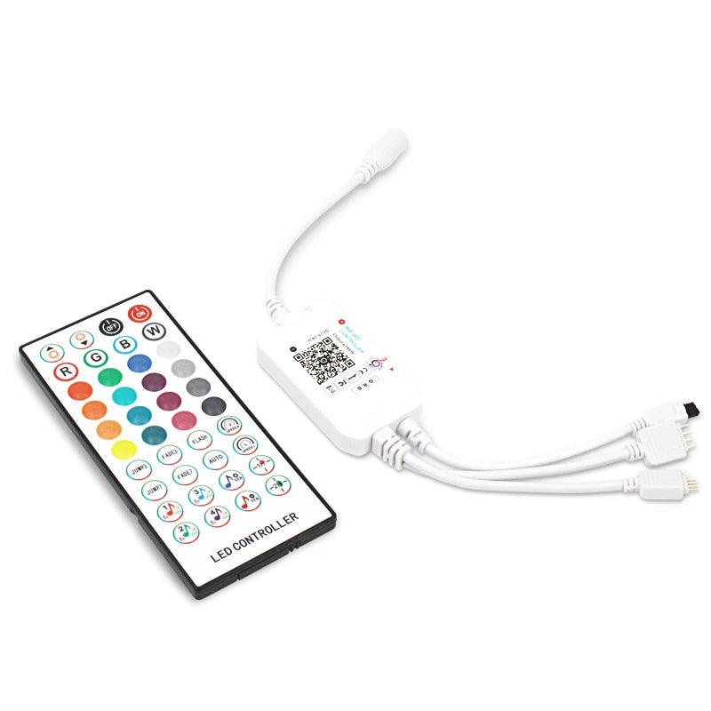 DC12V 144W 40Keys Multiple Output 16 Million Color Voice Control IR Music and BLE RGB LED Controller for LED