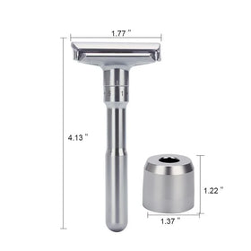 Men Razor Face Hair Removal Reusable Shiny Adjustable Safety Razor With Metal Handle