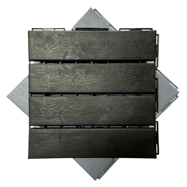 Plastic Interlocking Deck Tiles 12"x12" Waterproof Tiles for  Balcony or Terrace