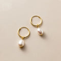 Classic Design Hoop Freshwater PearlJewelry 925 Sterling Silver INS 18K Gold S925 Sterling Silver Earrings for Women