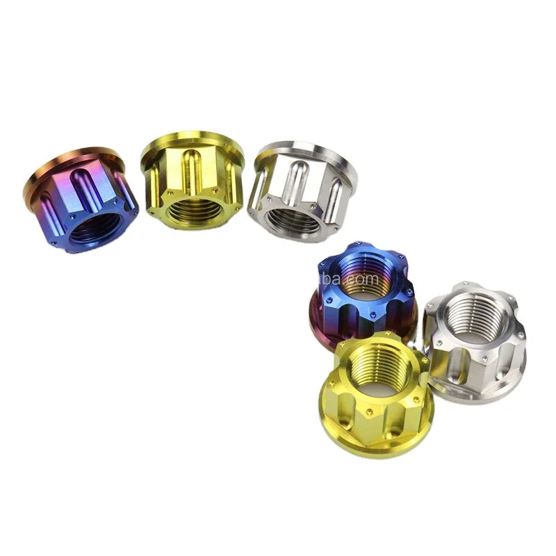 Supply Various Styles Colors M6/M8/M10/M12/M14/M16/M18/M20 Gr5 Hexagon Flange Titanium Nut