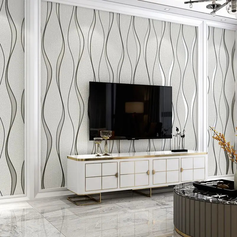 NEW Water Ripple Gray Deer Skin Velvet Wallpaper Modern Minimalist Living Room Bedroom TV Background Wall Wallpaper