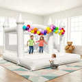 13x13x10FT/4x4x3m Commercial Grade PVC White Bounce House Large Jumper Bouncy Castle for Kids Adults with Slide & Ball Pit