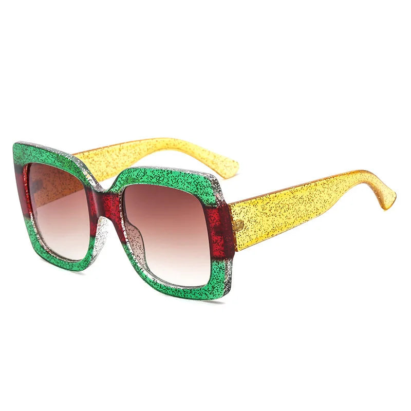 Square Oversized Sunglasses 2025 New Fashion Hit Color Sun Shades for Women UV400 Trendy Luxury Sunglasses