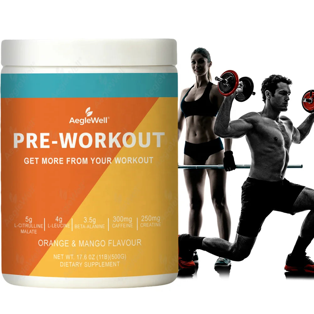 Aegelwell Pre-Workout Powder for for Energy Pump Endurance & Strength with L-Citrulline Malate Beta-AlanineCreatine Fot Gym