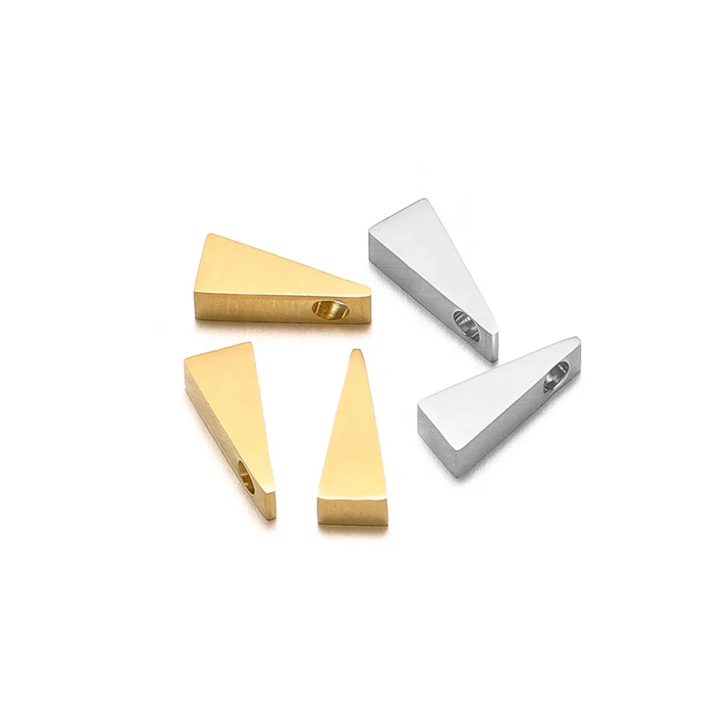 Stainless Steel PVD Plating Necklace Bracelet Beads Triangle Charms Pendants for Jewelry Making Accessories Supplies