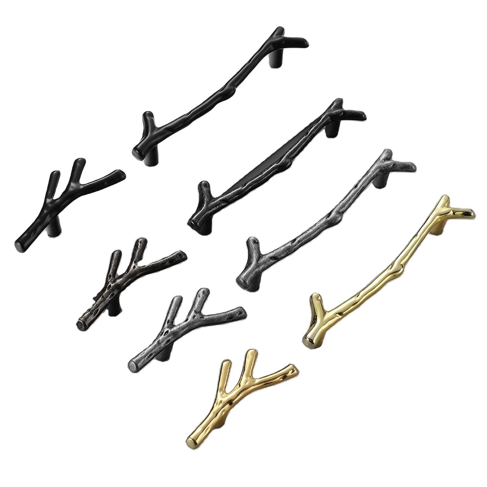 Vintage Gold Zinc Alloy Tree Branch Furniture Handle Modern Adjustable Kitchen Cabinet Drawer Knob Wardrobe Cupboard Closet Door