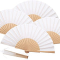 Custom Printing Fabric Foldable Hand Held Wooden Fan for Summer and Party