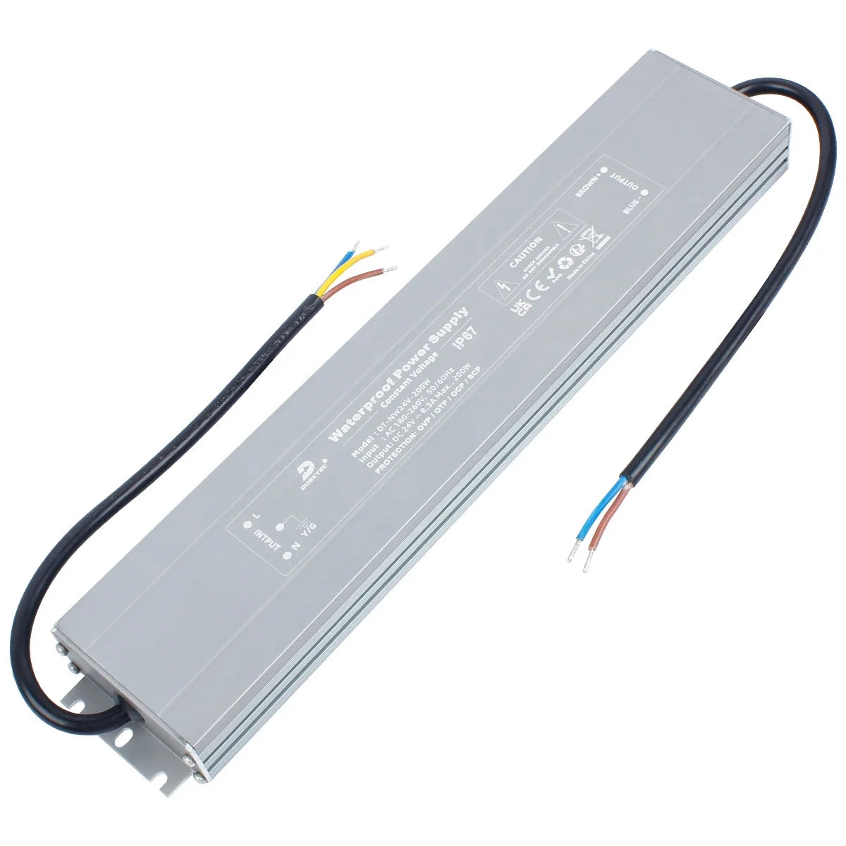 DUSKTEC Constant Voltage Waterproof Led 24v Power Supply Transformer 12v Ip67 100w 120w Linear Led Drivers