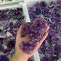 Wholesale Natural Amethyst Cluster Geode Healing Crystal Diamond 30-70mm Polished Craft Decorative Laser Printed Home Decor Wise