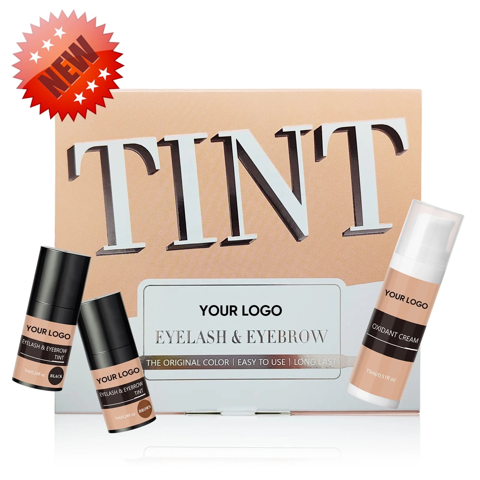 Dark Brown Henna Brow Tint Para Cejas Semi Permanent Eyebrow Stain Hybrid Dye Kit with Custom Logo Package Lash and Brow Tint
