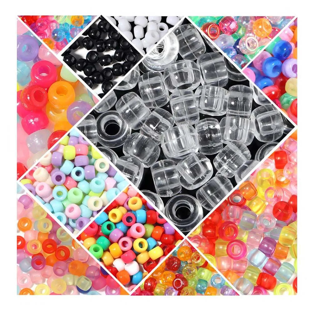 Wholesale Round Oval Big Hole Beads Acrylic European Big Hole Charms for Bracelet Necklace Jewelry Making DIY