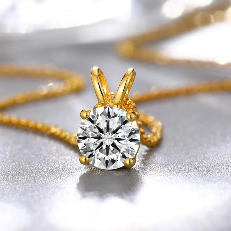 Hot Selling Fine Jewelry VVS Moissanite Pendant 925 Sterling Silver Women Engagement Solitaire Diamond Necklace