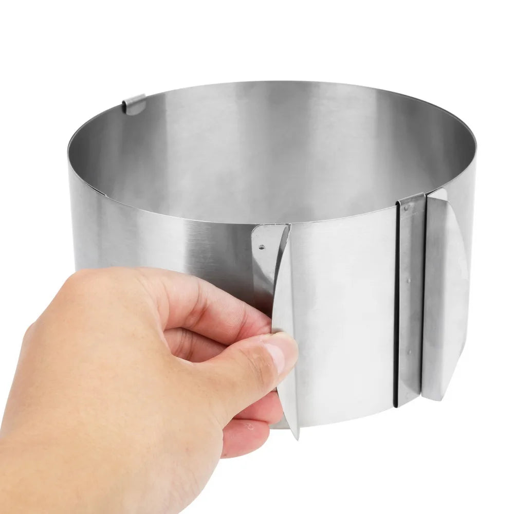 Stainless Steel Mousse Ring Cake Mould Baking Mold 16-30cm Adjustable Circle