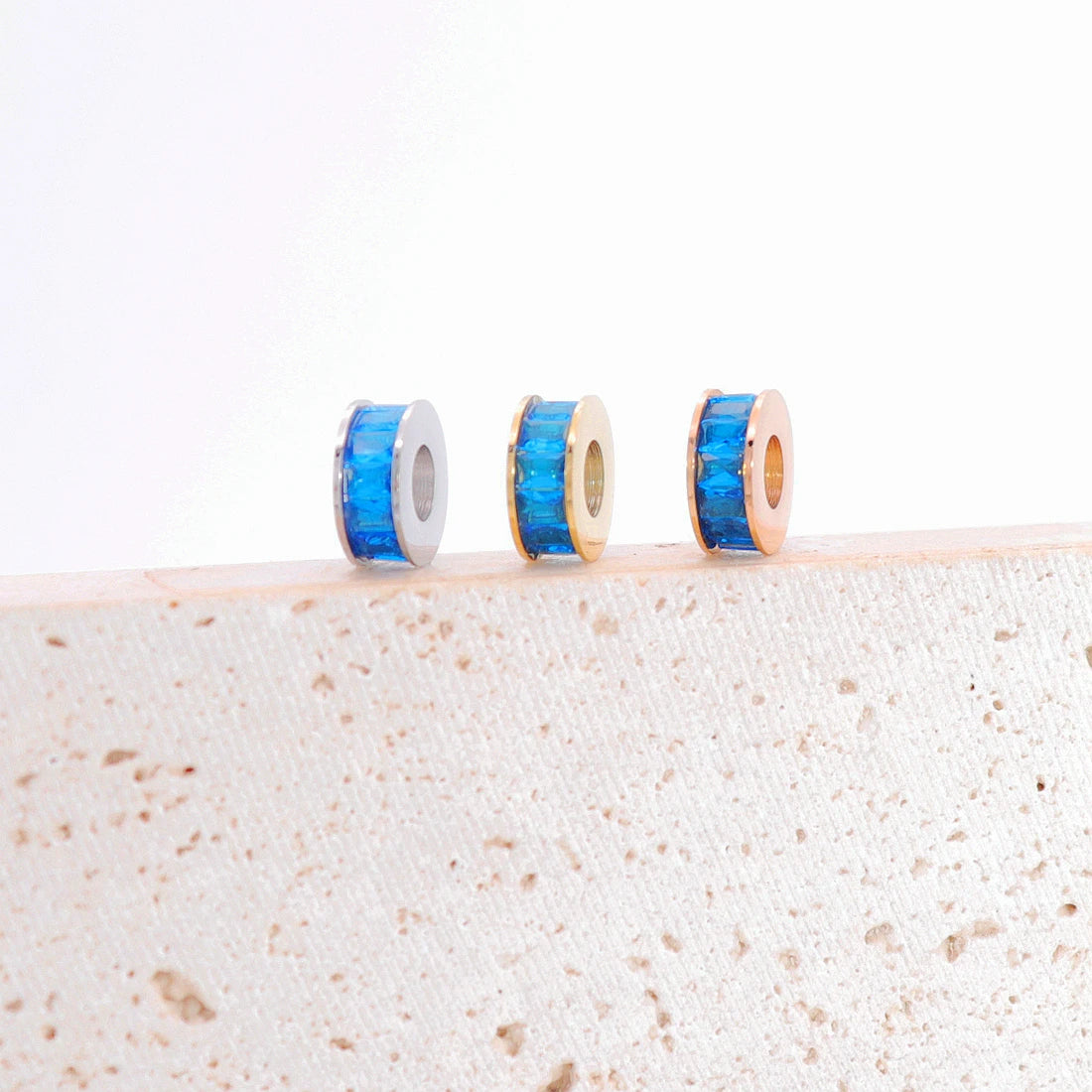 Custom Zircon Bulk Small Charm Accessories Jewelry Making DIY 316L Beads Stainless Steel Charms Delicate for Bracelets