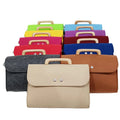 Business Eco-friendly Felt Tote Bag with Wooden Handle File Organizer & Portable Pouch-Customizable Color & Logo Button Closure