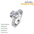 Factory Wholesale Oval Cut 3CT VVS1 GRA Moissanite Jewelry Fine S925 Sterling Silver Sparkly Engagement Promise Rings for Women