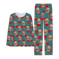Print on Demand Two Piece Long Style Men's Home Wear Pajamas Set Polyester Night Sleepwear Comfortable Soft Pyjamas