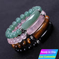 Wholesale Fashion Jewelry 8MM Citrine Men Obsidian Gemstone Quartz Beads Women Natural Crystal Healing Stone Beaded Bracelet