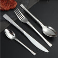 Luxury Disposable Stainless Steel Cutlery Set Embossed Diamond Pattern Handle Mirror Polished Silver Flatware for Hotel Wedding