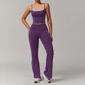 Wholesale Fitness 2 Piece Women Gym Yoga Wear Bell Bottoms Set Custom Workout Seamless Sports Suit Yoga Set