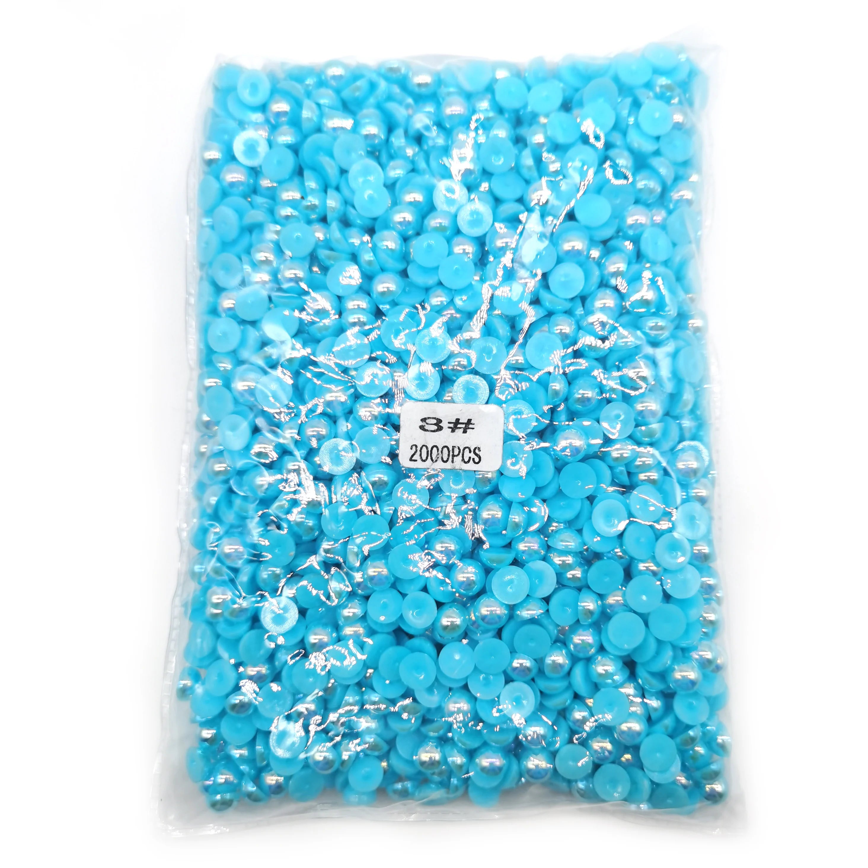 Colorful AB Color Loose Pearls Bead Gems Half Round Flat Back ABS Plastic Pearl Bead for Craft DIY Phone Nail Art
