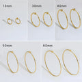 11mm-60mm Large Spring Ear Clips Stainless Steel 18K Gold Plated Round Circle Piercing Hoop Earrings for Women Men Jewelry